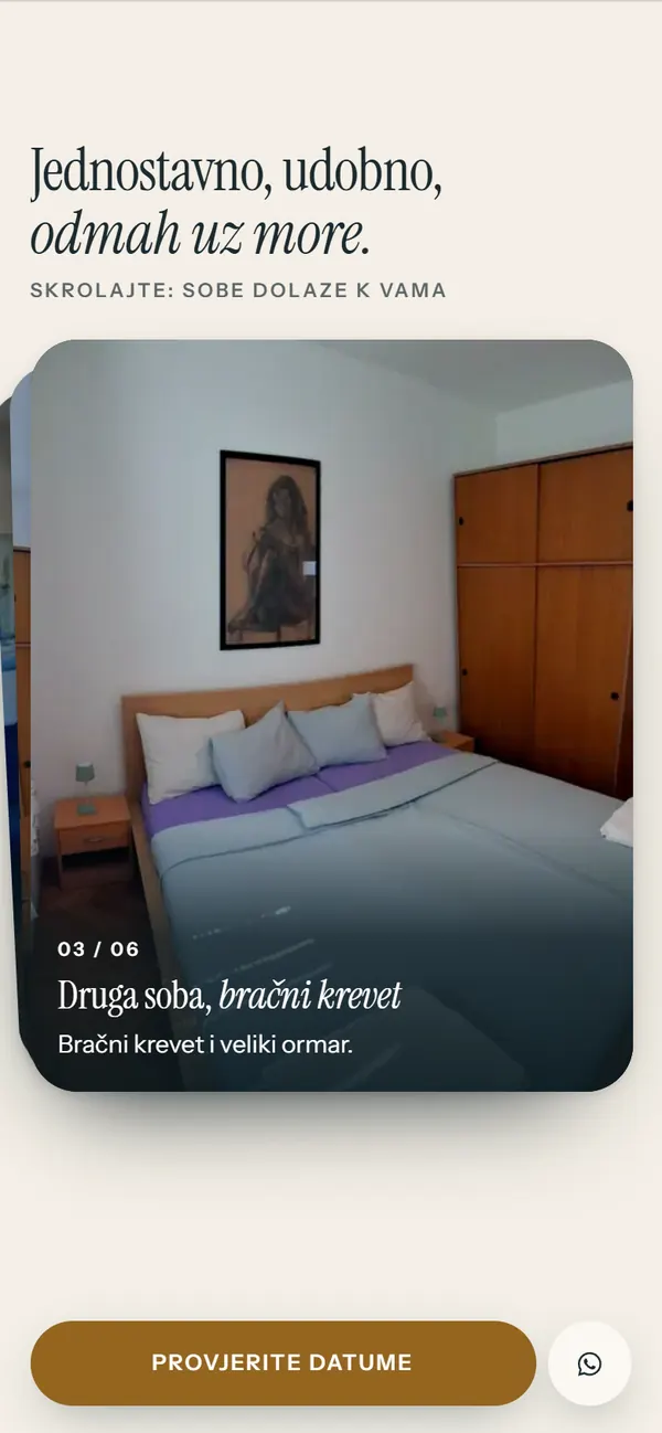 Fotografije soba Apartmana Sali preko cijelog zaslona mobitela